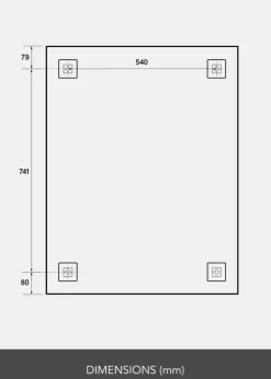 Spejl Clarity 70x90 cm