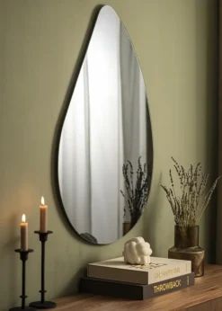 Spejl Droplet Grå 65x90 cm