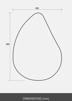 Spejl Droplet 65x90 cm