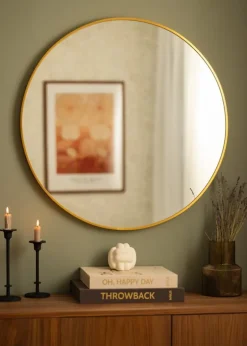 Spejl Madrid Messing 80 cm Ø