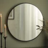 Spejl Madrid Sort 60 cm Ø