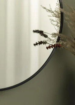 Spejl Madrid Sort 60 cm Ø