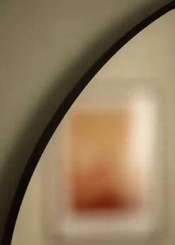 Spejl Madrid Sort 80 cm Ø