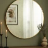 Spejl Modern Guld 80 cm Ø