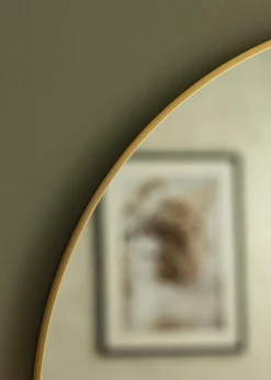 Spejl Modern Guld 80 cm Ø