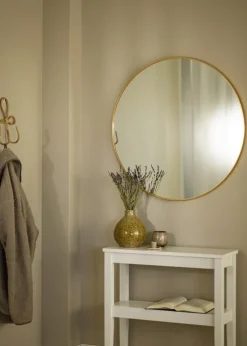 Spejl Modern Guld 80 cm Ø