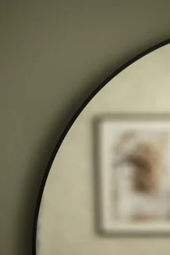 Spejl Modern Sort 80 cm Ø