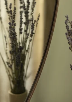 Spejl Modern Valnød 80 cm Ø