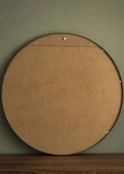 Spejl Modern Valnød 80 cm Ø