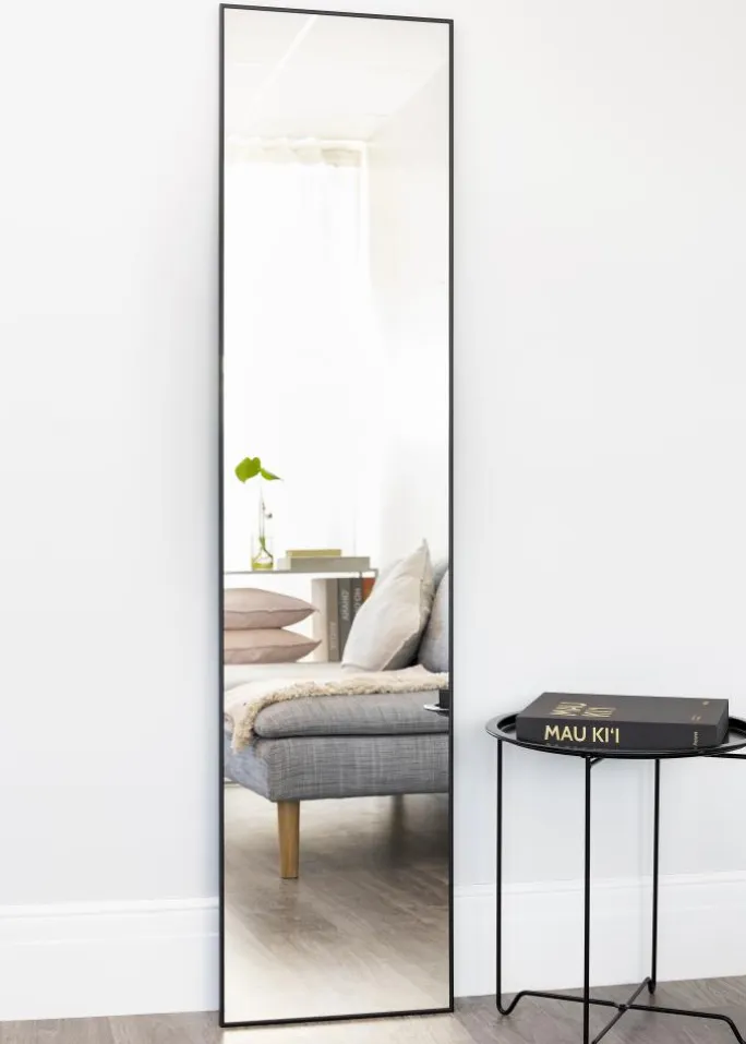 Spejl Narrow Sort 41x171 cm