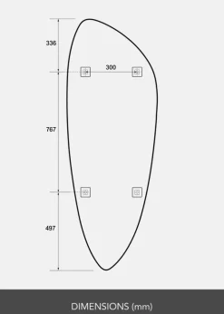 Spejl Obelisk 160x57 cm