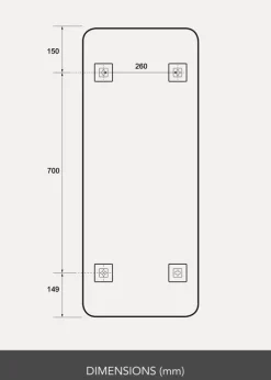 Spejl Pristine 40x100 cm