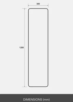 Spejl Rectangle L 30x120 cm