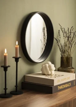 Spejl Reflection Sort 40 cm Ø