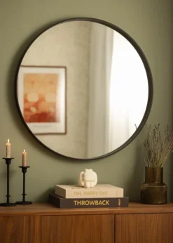 Spejl Reflection Sort 80 cm Ø