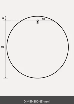 Spejl Reflection Sort 80 cm Ø
