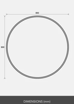 Spejl Reflection Sort 80 cm Ø