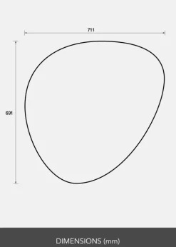 Spejl Soft Triangle 70x70 cm