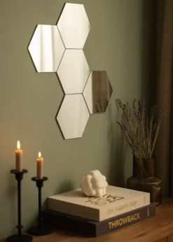 Spejl Sæt Hexagon 18x21 cm - 5 Stk.