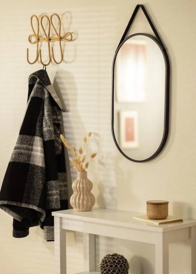 Spejl Trapani Sort 35x60 cm