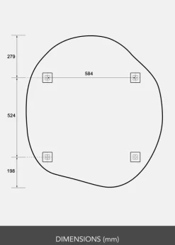 Spejl Vista 100x90 cm