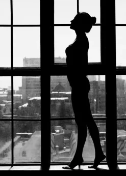 Standing in window Plakat (21x29.7 cm (A4))