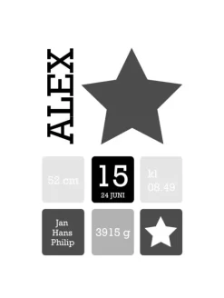 Star Birth Poster Grey (21x29,7 cm (A4))