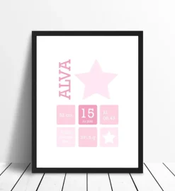 Star Birth Poster Pink (21x29,7 cm (A4))
