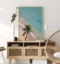 Surfing at the Beach Plakat (21x29.7 cm (A4))