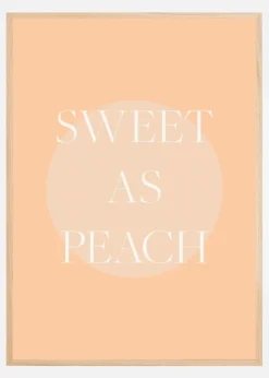 Sweet As Peach Illustrated Text Plakat (21x29.7 cm (A4))