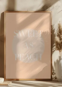 Sweet As Peach Illustrated Text Plakat (21x29.7 cm (A4))