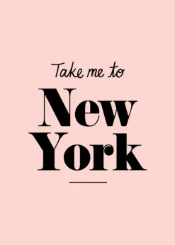 Take me to New York - Pink Plakat (21x29.7 cm (A4))
