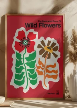 The Illustrated Book Of Wild Flowers Vol.2 Red Plakat (21x29.7 cm (A4))
