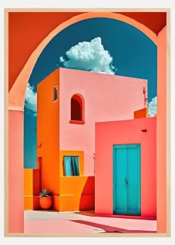 The Pink Village Plakat (21x29.7 cm (A4))