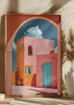 The Pink Village Plakat (21x29.7 cm (A4))