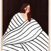 The Woman With Black and White Stripes Plakat (21x29.7 cm (A4))