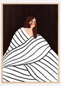 The Woman With Black and White Stripes Plakat (21x29.7 cm (A4))