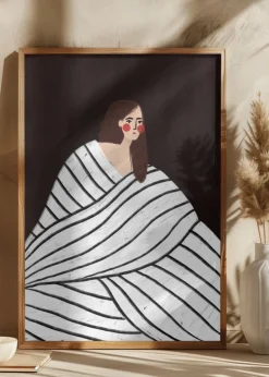 The Woman With Black and White Stripes Plakat (21x29.7 cm (A4))