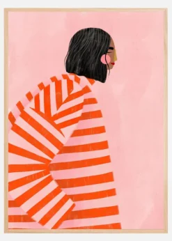 The Woman With the Ornage Stripes Plakat (21x29.7 cm (A4))