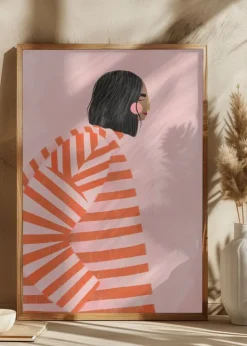 The Woman With the Ornage Stripes Plakat (21x29.7 cm (A4))