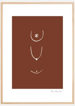 Thin lines - Brown Plakat (21x29.7 cm (A4))