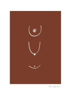 Thin lines - Brown Plakat (21x29.7 cm (A4))