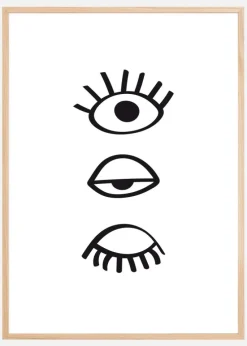 Three Eyes Line Plakat (21x29.7 cm (A4))