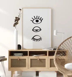 Three Eyes Line Plakat (21x29.7 cm (A4))