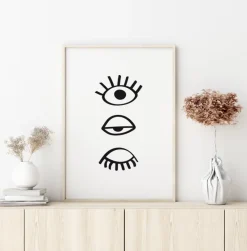 Three Eyes Line Plakat (21x29.7 cm (A4))