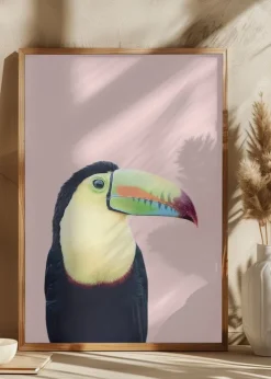 Toucan on Pink Plakat (21x29.7 cm (A4))