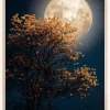 Tree in moonlight Plakat (21x29.7 cm (A4))
