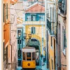 Trolley car in city Plakat (21x29.7 cm (A4))