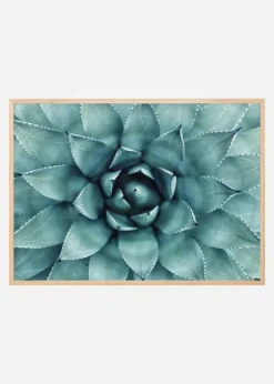 Turkis Blomst Plakat (30x40 cm)