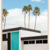 Turquoise Blue Doors on a Modern Home Plakat (21x29.7 cm (A4))